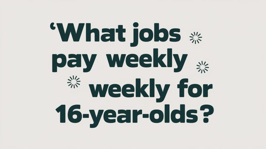 What Jobs Pay Weekly for 16-Year-Olds?